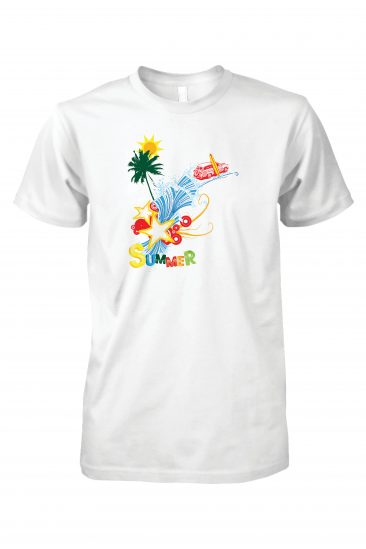 Affordable quality summer t-shirt print.