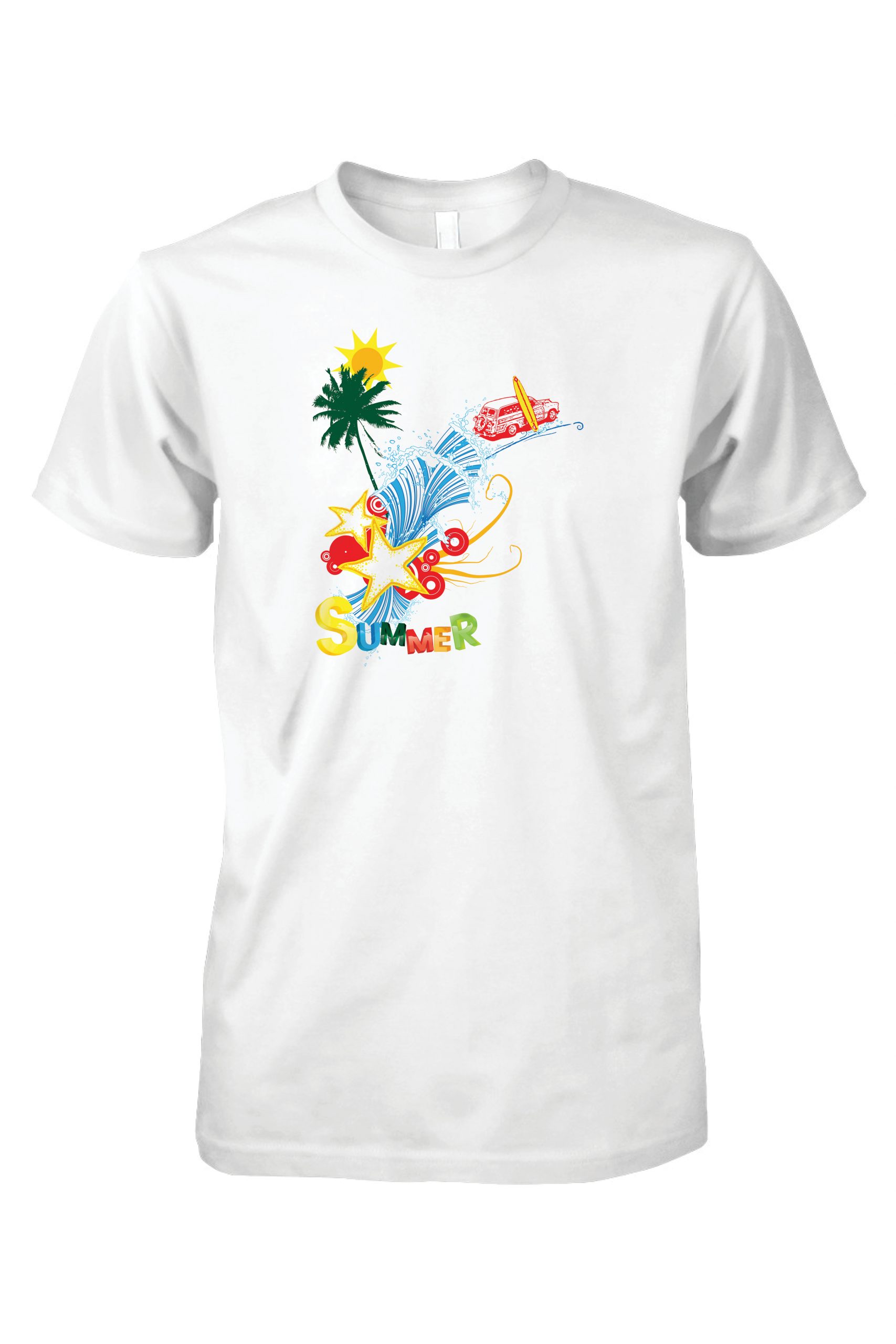 Affordable quality summer t-shirt print.